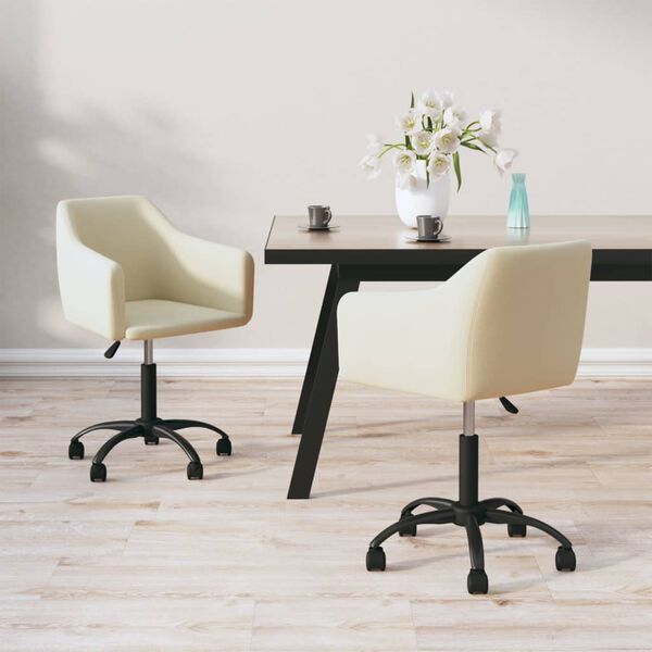 vidaXL Sedie da Pranzo Girevoli 2 pz Crema in Velluto