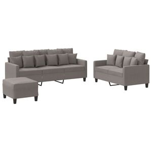 vidaXL Set di Divani 3 pz con Cuscini Tortora in Tessuto