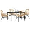 vidaXL Set da Pranzo per Giardino 5 pcs Marrone polyrattan