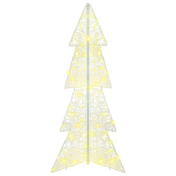 vidaXL Albero di Natale con 100 LED Bianco caldo 120 cm Acrilico