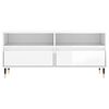vidaXL Mobile Porta TV Bianco Lucido 100x34,5x44,5cm Legno Multistrato