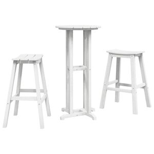 vidaXL Set Bar da Giardino 3 pz Bianco HDPE