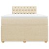 vidaXL Giroletto a Molle con Materasso Crema 120x190 cm in Tessuto