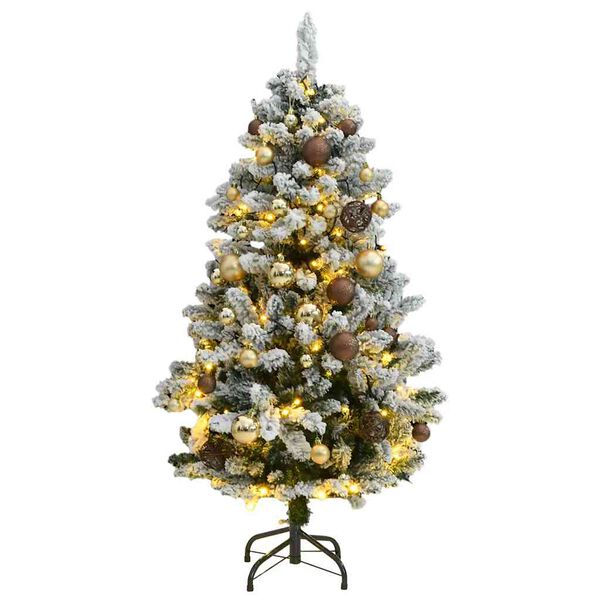 vidaXL Albero Natale Incernierato con 150 LED e Palline 150 cm