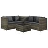 vidaXL Set Divani da Giardino 4 pz con Cuscini in Polyrattan Grigio