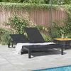 vidaXL Lettino da Sole 1-persona Nero 206 x 62.5 x 74 cm polyrattan
