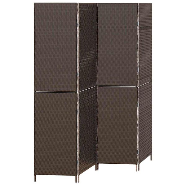 vidaXL Divider per stanze Marrone 195 x 180 cm polyrattan