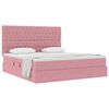 vidaXL Letto con contenitore e materasso Rosa 180 x 200 cm Velluto
