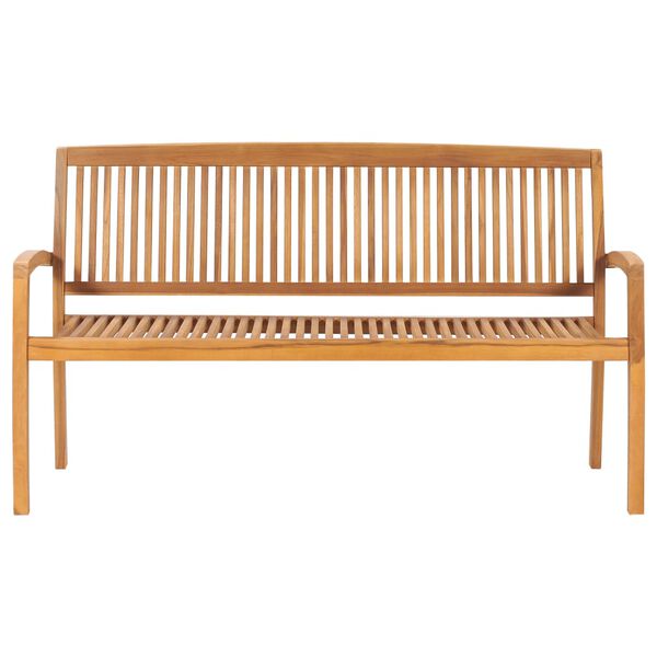 vidaXL Panchina da Giardino Impilabile con Cuscino 159cm Teak Massello