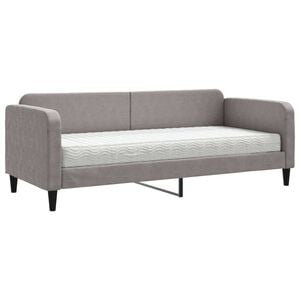 vidaXL Divano Letto con Materasso Tortora 80x200 cm in Tessuto
