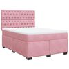 vidaXL Giroletto a Molle con Materasso Rosa 140x190 cm in Velluto