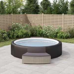 vidaXL Panche per Spa con Cuscini 2 pz in Polyrattan Grigio