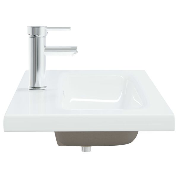 vidaXL Lavabo da Incasso con Rubinetto 81x39x18 cm in Ceramica Bianco