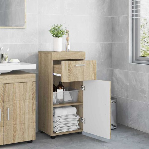 vidaXL Set di Armadi da Bagno TULUM Rovere Sonoma 37 x 31,5 x 82 cm