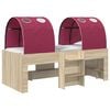 vidaXL Letto con Tunnel 3 pz Sonoma e Rosso Legno ingegnerizzato