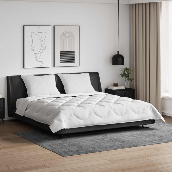 vidaXL Piumone con cuscino 3 pcs Bianco Microfibra