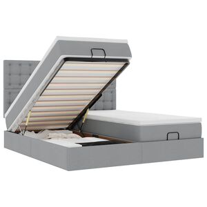 vidaXL Struttura Letto Pouf con Materassi 200x200 cm in Tessuto