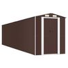 vidaXL Capanno da Giardino Marrone Scuro 192x938x223cm Acciaio Zincato