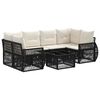 vidaXL Set Divano da Giardino 7 pz Nero polyrattan