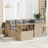 vidaXL Set Divano da Giardino 5 pz con Cuscini Beige in Polyrattan