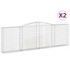 vidaXL Cesti Gabbioni ad Arco 2 pz 400x30x120/140 cm Ferro Zincato
