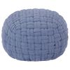 vidaXL Pouf con Motivo a Treccia Blu 50x35 cm in Cotone