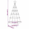 vidaXL Albero a Cono di Natale con supporto Nero 126 cm Acciaio