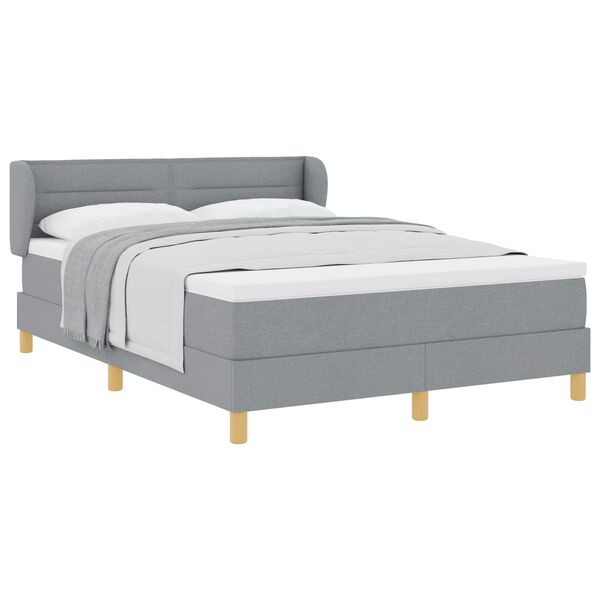 vidaXL Letto a molle con materasso Grigio chiaro 140 x 190 cm Tessuto