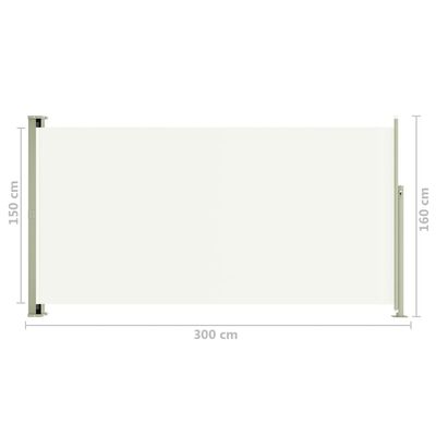 vidaXL Tenda Laterale Retrattile per Patio 160x300 cm Crema