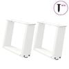 vidaXL Gambe per Tavolino da Caff&egrave; a Forma di U 2 pz Bianche 40x(30-31) cm Acciaio