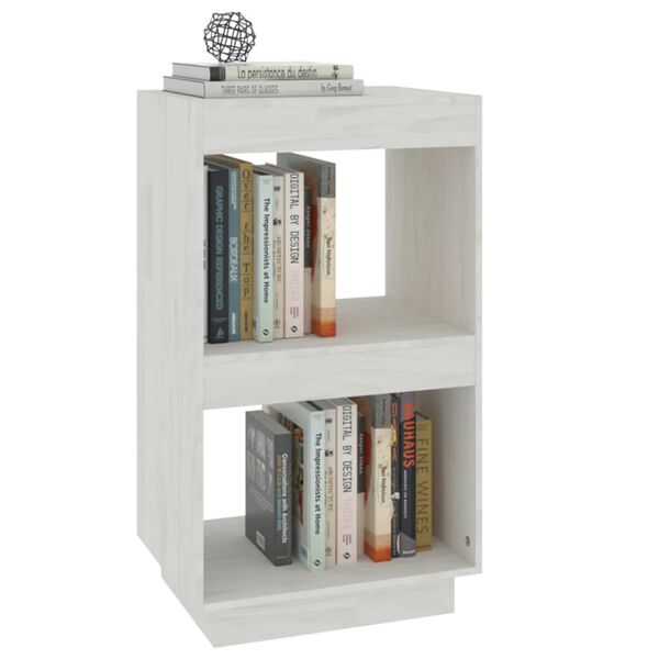 vidaXL Libreria Bianca 40x35x71 cm in Legno Massello di Pino