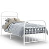 vidaXL Giroletto con Testiera e Pediera Metallo Bianco 75x190 cm