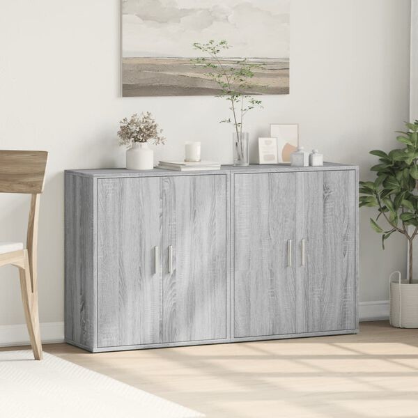 vidaXL Credenze 2 pz Grigio Sonoma 60x31x70 cm in Legno Multistrato