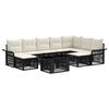 vidaXL Set Divano da Giardino 10 pz Nero e Bianco Crema polyrattan