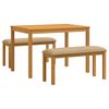 vidaXL Set da pranzo 3 pz Beige Legno di Quercia Massello