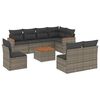 vidaXL Set Divano da Giardino 9 pz con Cuscini Grigio in Polyrattan