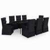 vidaXL Set da Pranzo da Giardino 9 pz con Cuscini Nero