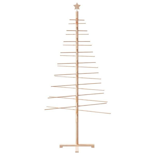 vidaXL Albero di Natale Decorativo in Legno 210 cm Legno Massello Pino