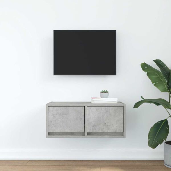 vidaXL Mobile per TV Grigio Cemento 60x31x25,5 cm Legno Multistrato