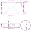 vidaXL Gambe per Tavolino da Caff&egrave; 2 pz in Acciaio Naturale 50x(30-31,3) cm Acciaio
