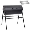 vidaXL Griglia da Esterno 3 pcs 80 x 73 x 90 cm Nero Metallo