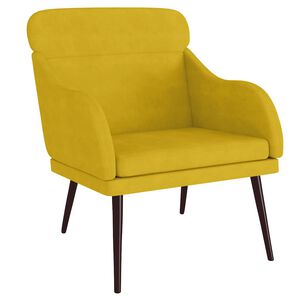 vidaXL Poltrona Gialla 63x76x80 cm Velluto