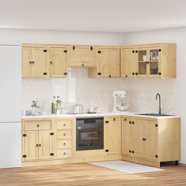 vidaXL Armadietto con cassetto SKI 10 pcs Marrone Miele Pino massello