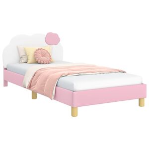 vidaXL Struttura letto bambini con testata Rosa 90 x 190 cm PU