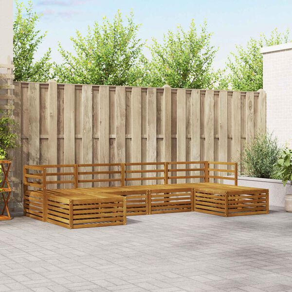 vidaXL Set divani 6 pcs Naturale Legno di Acacia Massello