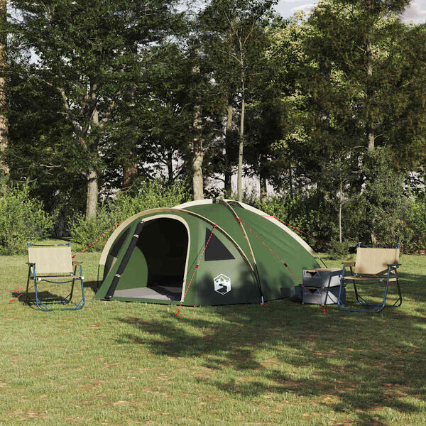 vidaXL Tenda da campeggio Verde 308 x 268 x 130 cm Poliestere