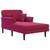 vidaXL Chaise longue Rosso Vino Velluto