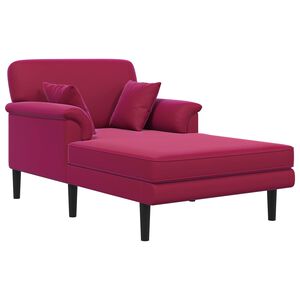 vidaXL Chaise longue Rosso Vino Velluto