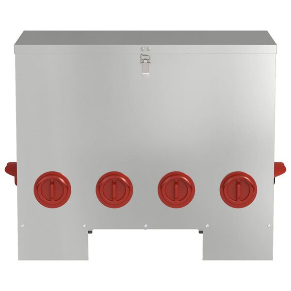 vidaXL Feeder per pollo Argento 60,5 x 29 x 51 cm Acciaio zincato