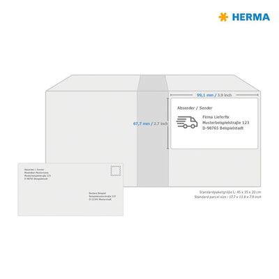 HERMA Etichette per Indirizzo Permanenti A4 99,1x67,7 100 Fogli Bianco